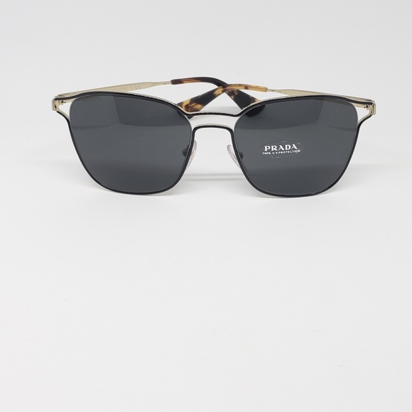 Prada Accessories - Prada Sunglasses Black/Pale Gold w/Grey
